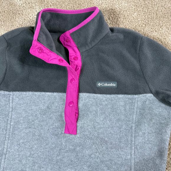 Columbia Benton Springs 1/2 Snap Fleece Pullover Sweater Womens Small Gray - Picture 2 of 10